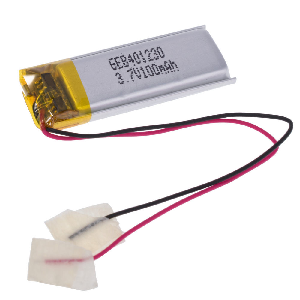 LiPo 100 mAh, 3,7V, 4x12,5x30,5мм (GEB) аккумулятор литий-полимерный)