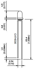 LED 3mm gelb 589nm, 25° (GNL-3014UYC G-Nor)