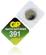 Batterie uhren- GP 391-A1   (AG8,  SR55)
