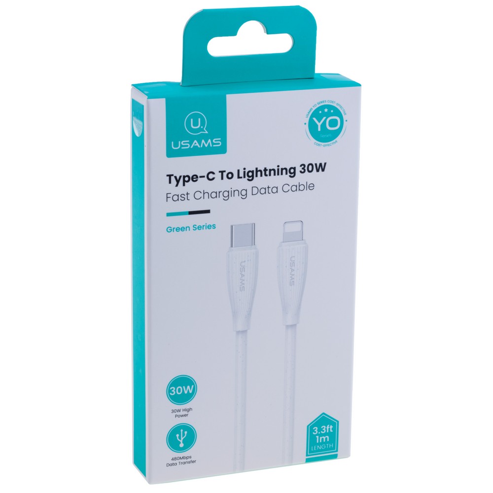 SJ717 Type-C To Lightning 30W Fast Charging Data Cable - Green Series 1M (SJ717USB02 White – USAMS)