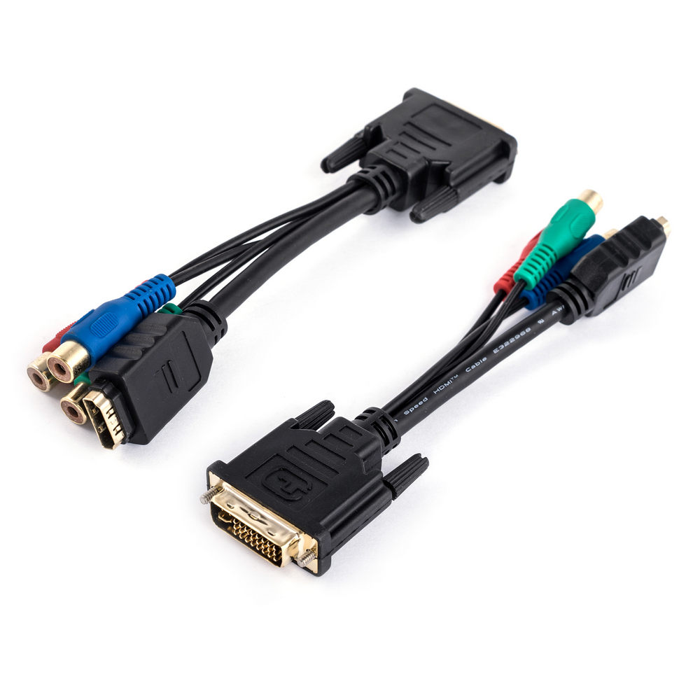 Adapter DVI (24+5) male to HDMI a female +3RCA female cable Gold (GT3-1254)