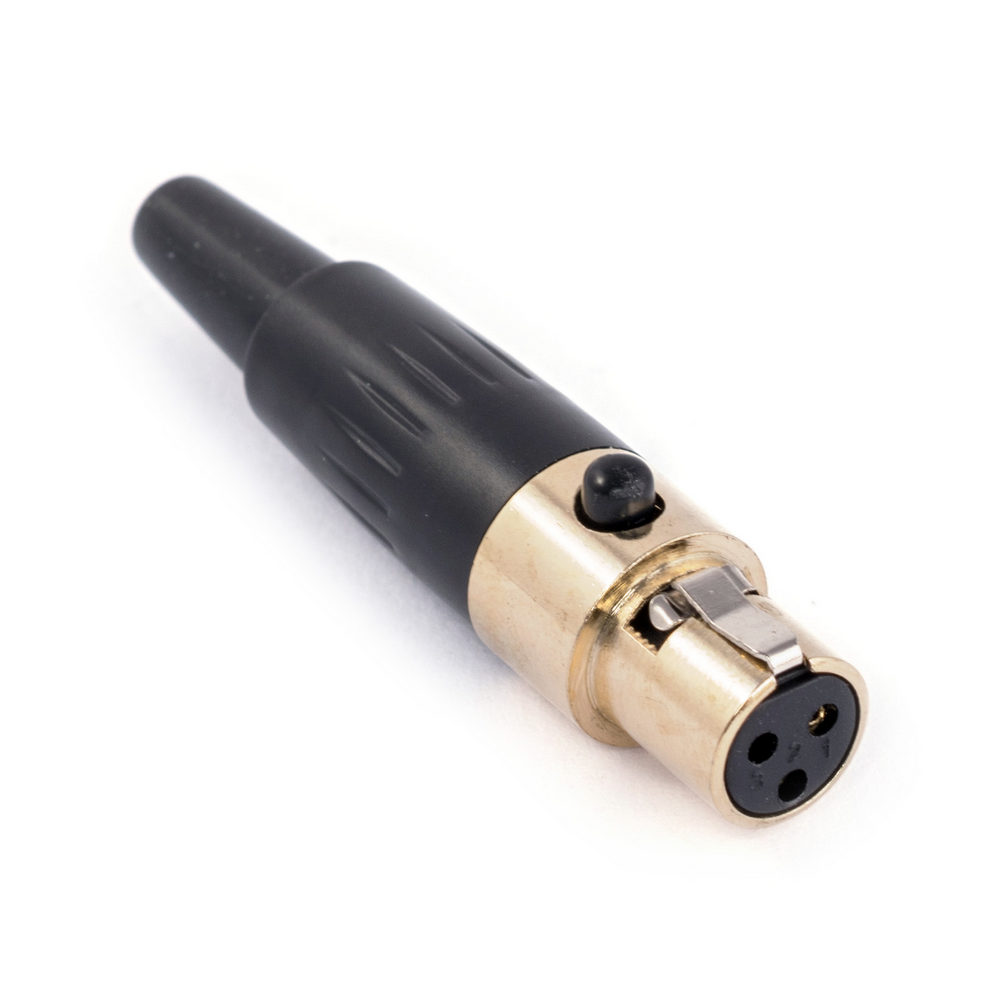 Штекер "мама" mini xlr 3P, на кабель, золоченое GT3-1401-3P-G Штекер "мама" mini xlr 3P, на кабель, золоченое GT3-1401-3P-G