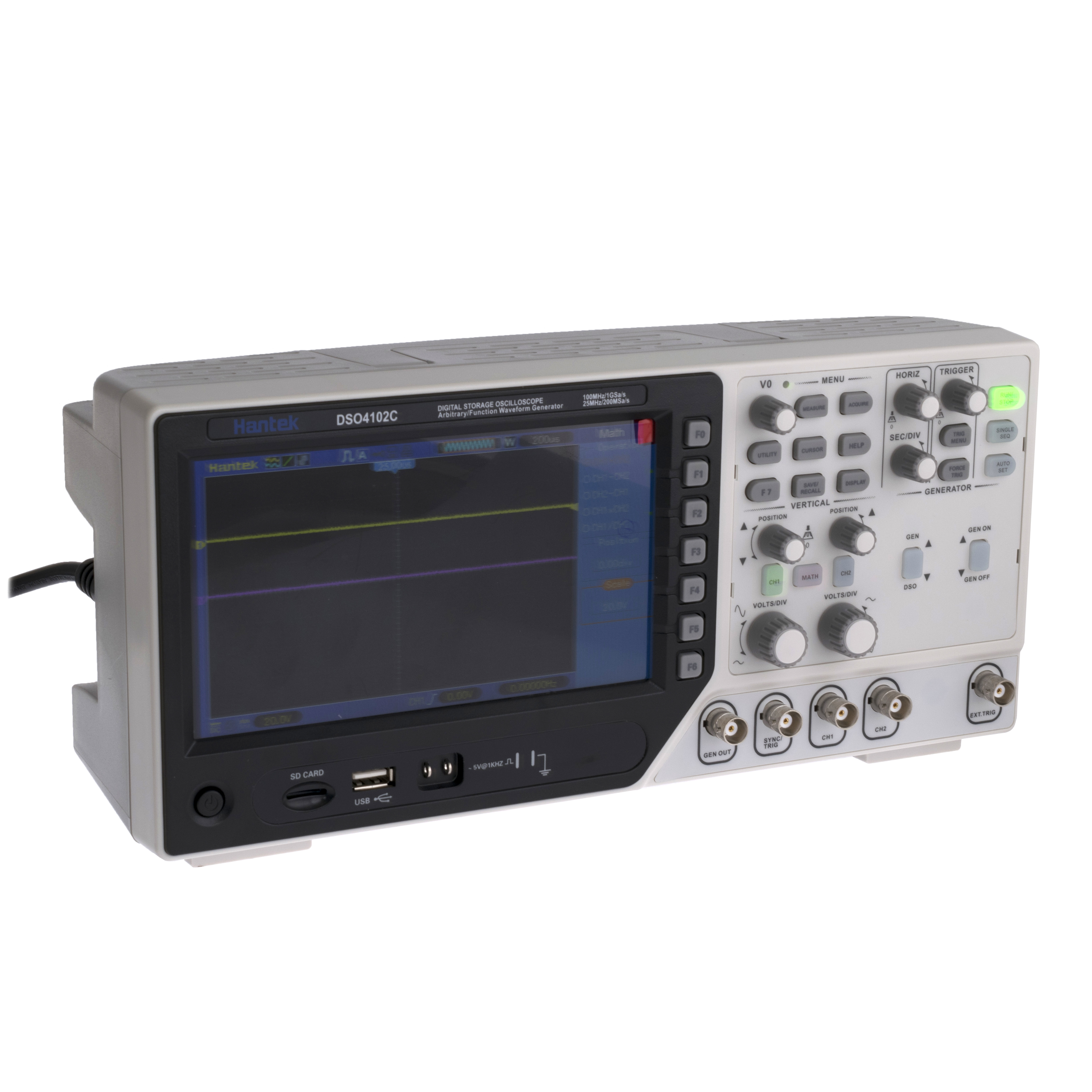 Цифровой осциллограф Hantek DSO4102C (2ch DSO +1ch generator + External trigger, 100MHz, 1GSa/s) Цифровой осциллограф Hantek DSO4102C (2ch DSO +1ch generator + External trigger, 100MHz, 1GSa/s)