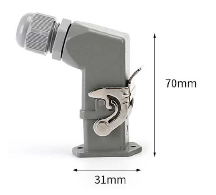 Industrie- Steckverbinder gewinkelt 6 Kontakte, Set "Buchse"-"Stecker", HDC-HA-005-1 Industrie- Steckverbinder gewinkelt 6 Kontakte, Set "Buchse"-"Stecker", HDC-HA-005-1