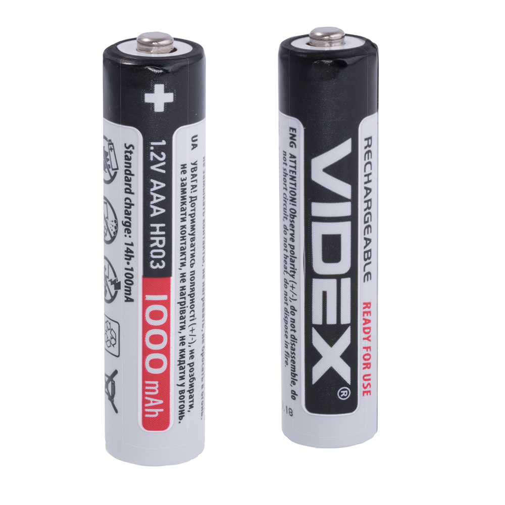 Аккумулятор AAA/HR03 1000mAh, VIDEX (HR03-1000-2DB)