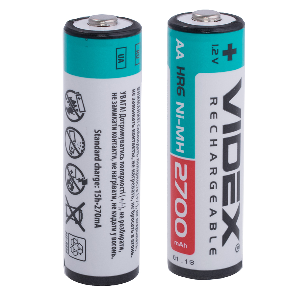 Аккумулятор AA/HR6 2700mAh, VIDEX (HR6-2700-2DB)