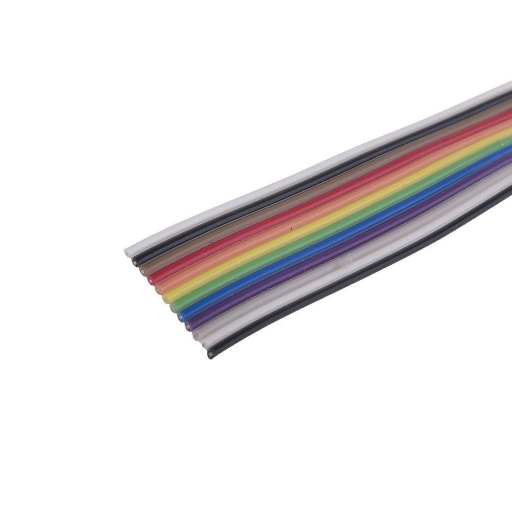Flachbandkabel, farbig, 12-polig, Abstand 1,27mm (für IDC-12) KLS17-127-RFC-12-1 – KLS