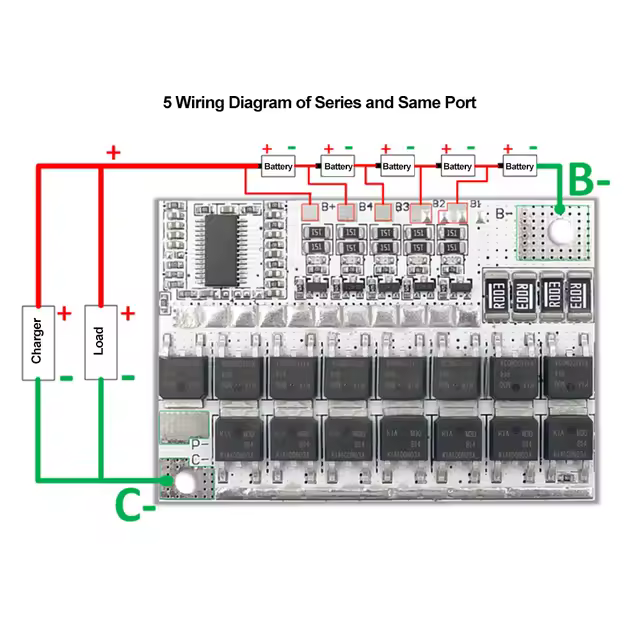 плата защиты для 5-ти аккумуляторов LiFePO4 с балансиром, 100А плата защиты для 5-ти аккумуляторов LiFePO4 с балансиром, 100А