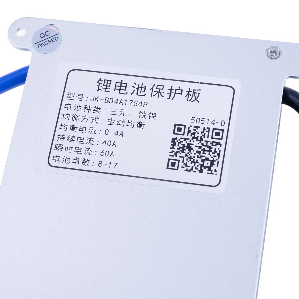 BMS JK-BD4A17S4P Li-Ion/LiFePo4/LTO 8S-17S; Balancer 0.4A; Charge/Discharge: 40A; BT