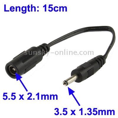 3,5 х 1,35 mm  Kabel (Adapter) Stromversorgung, Länge: 15 mitm