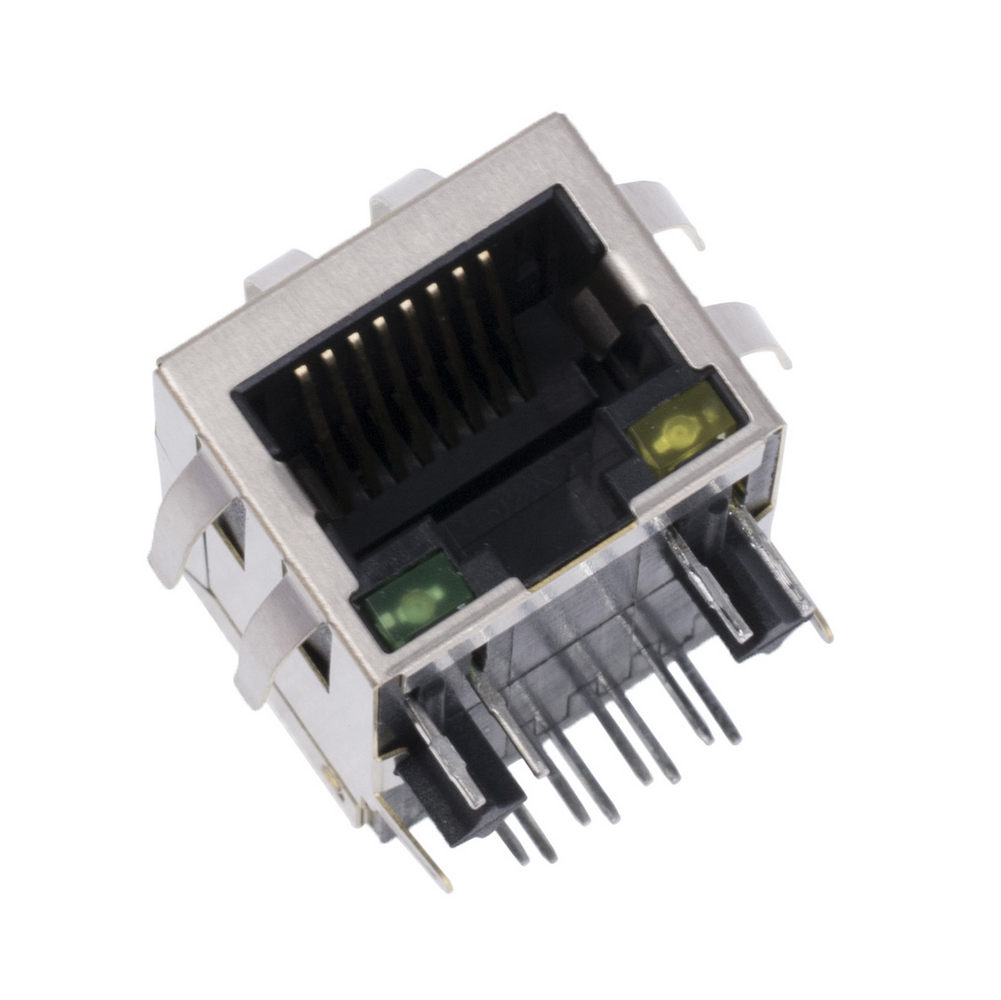 Steckdose RJ45 auf Platte, mit LED und Transformator (KLS12-TL002R-1*1-G/Y-1-03)