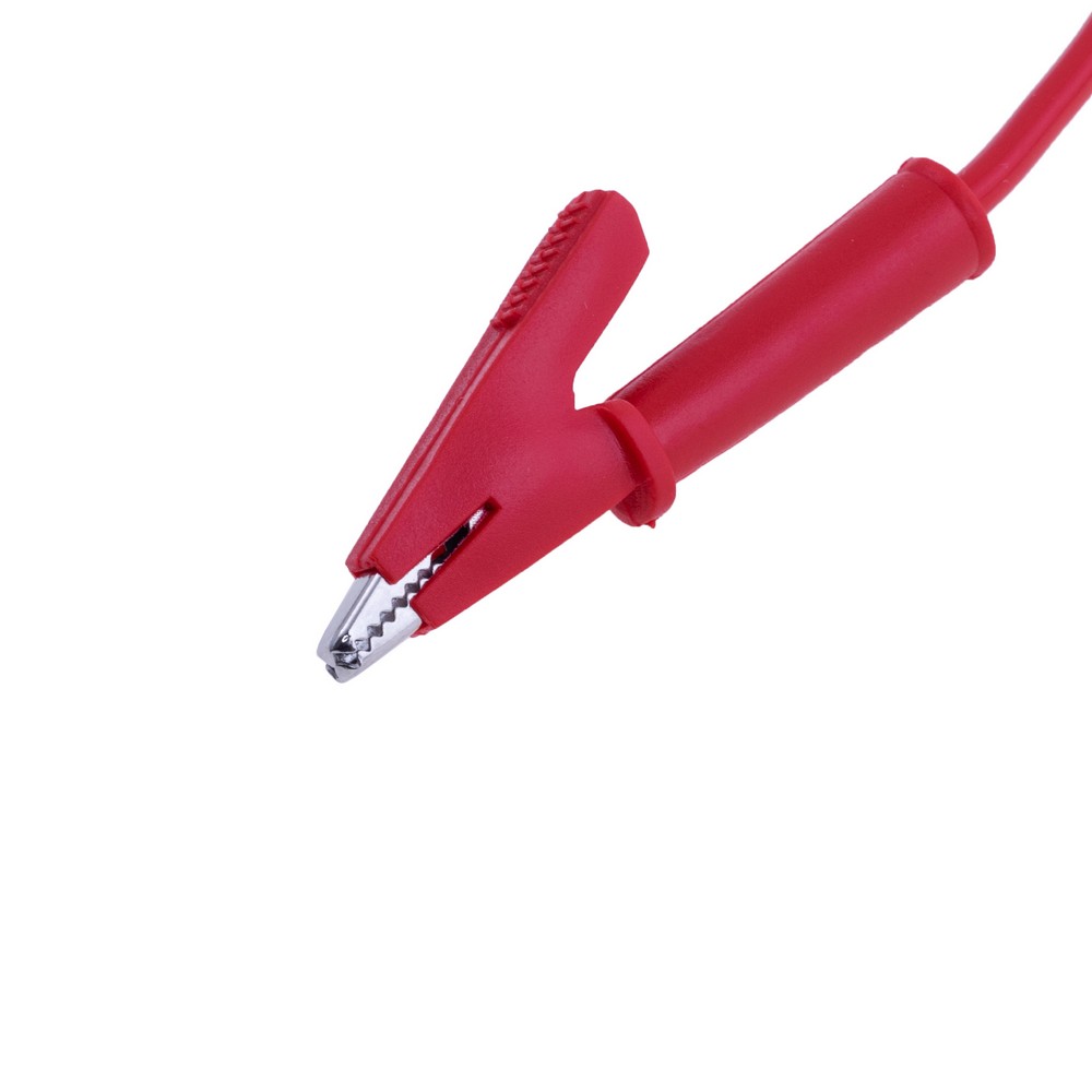 Крокодил мініатюрний + "банан" на проводі червоний 10A, WD1096+CX-3044 Red