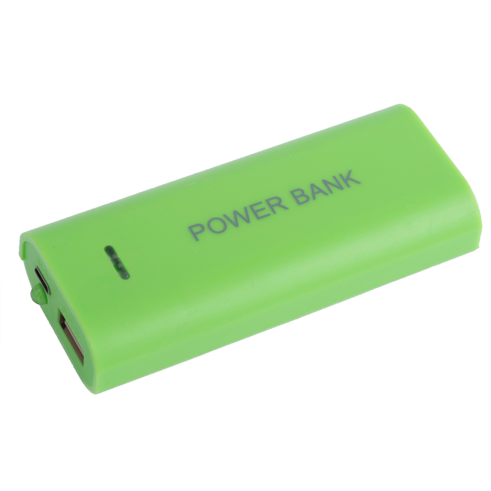 Корпус 2x18650 с USB зеленый, закруглённые углы Корпус 2x18650 с USB зеленый, закруглённые углы