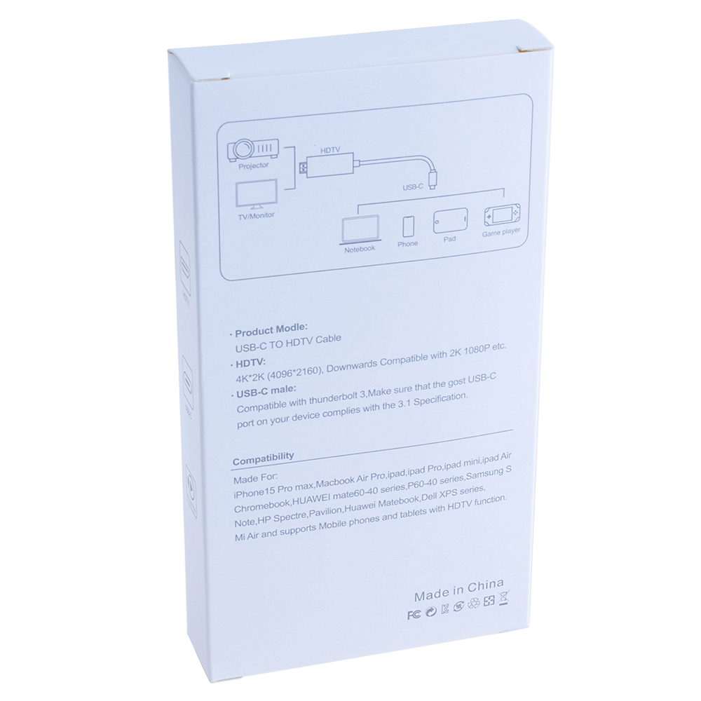 Кабель перехідник HDMI "тато" у USB type-C 2 метри