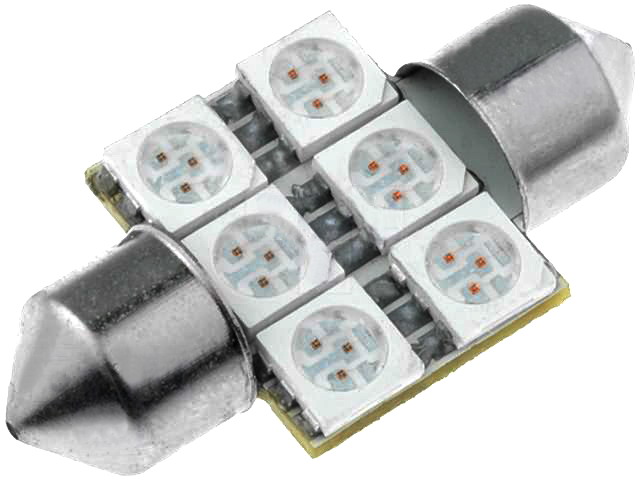 L-ALRDA6P LED Lampe 6xLED axiale S7 rot 12V 8x30mm 16Lumen
