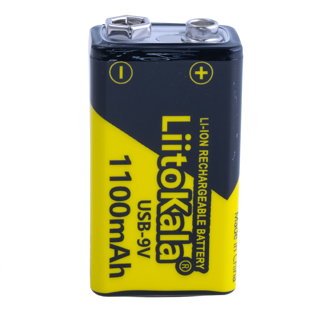 Li-Ion 1100mAh, 9V, "Крона" LiitoKala літій-іонний акумулятор USB-9V