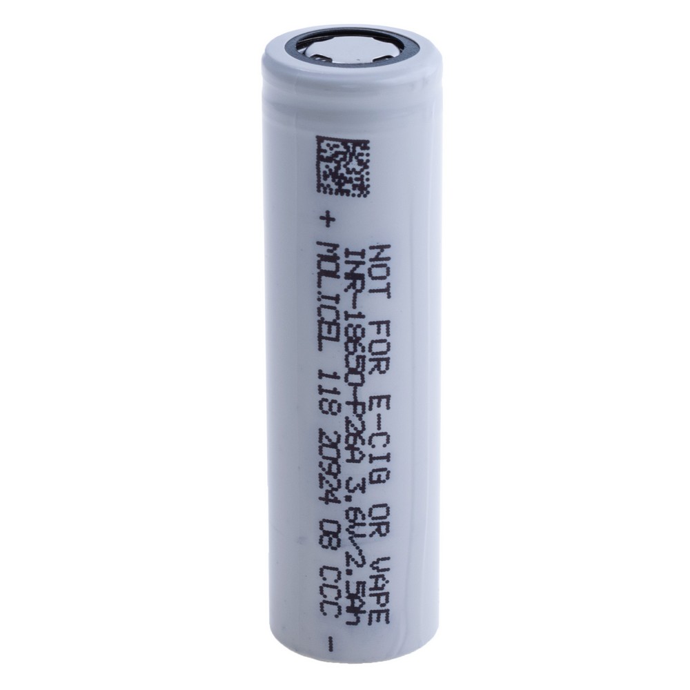 Li-Ion 2500мАг, 3,6В, 18650 (Molicel) літій-іонний акумулятор INR-18650-P26A NOT for E-CIG Li-Ion 2500мАг, 3,6В, 18650 (Molicel) літій-іонний акумулятор INR-18650-P26A NOT for E-CIG