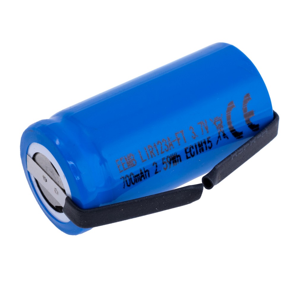 Li-Ion 700mAh, 3.7V, CR123 EEMB літій-іонний акумулятор LIR123A-FT