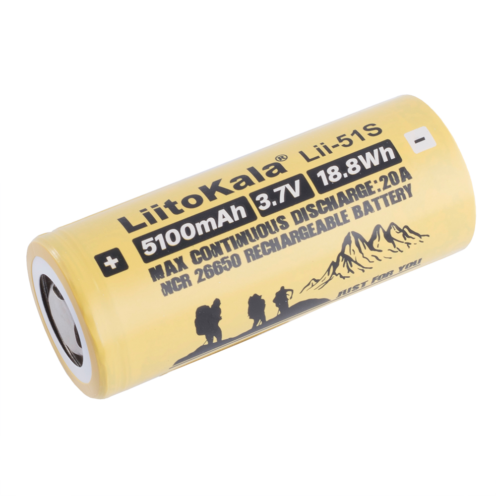 Lii-51S 26650 5100mAh без захисту (Акумулятор LiitoKala) Lii-51S 26650 5100mAh без захисту (Акумулятор LiitoKala)