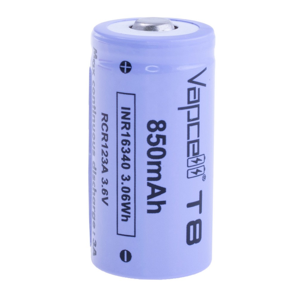 INR16340 (T8, 850mAh 3.6V, Vapcell)