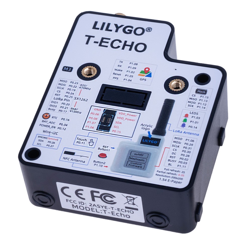 LILYGO® TTGO SoftRF T-Echo NRF52840 868MHZ Black BME280 Kit