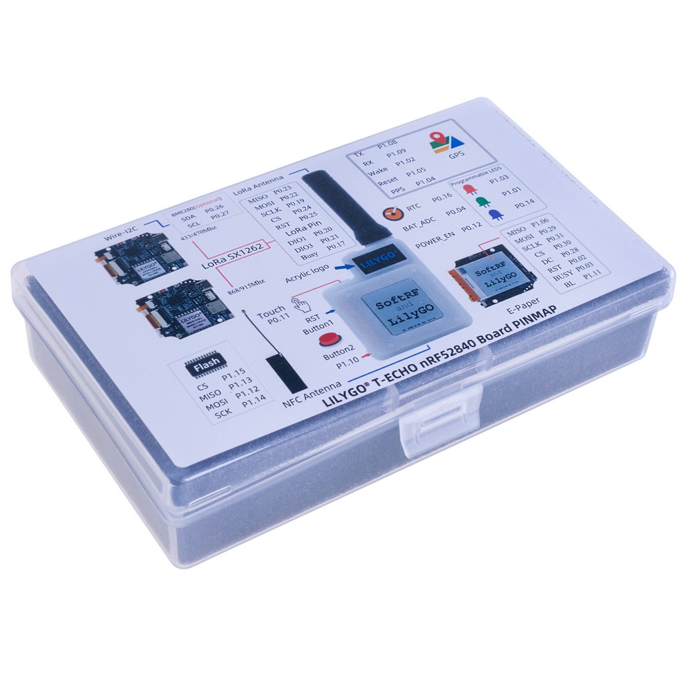 LILYGO® TTGO SoftRF T-Echo NRF52840 868MHZ Black BME280 Kit