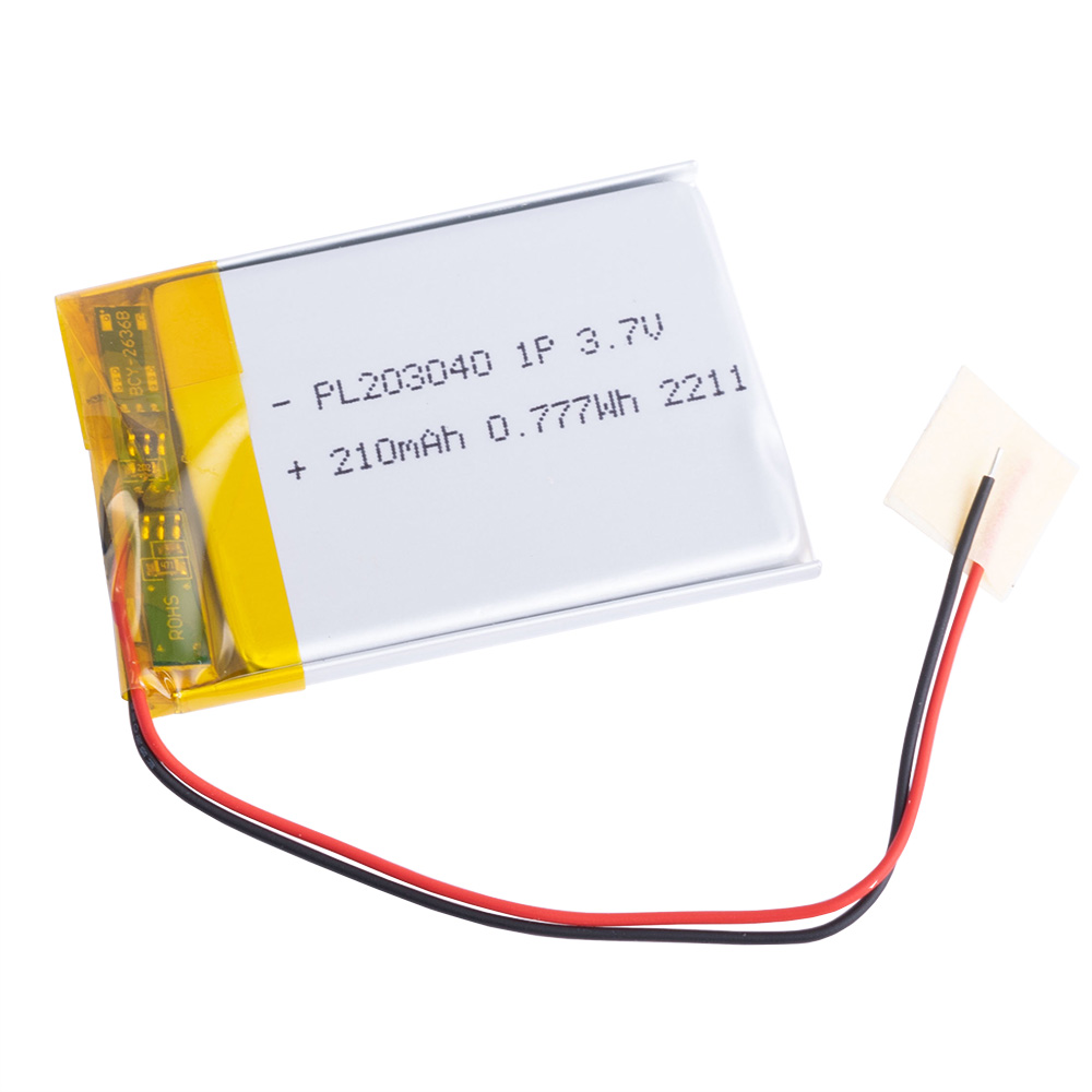 LiPo 210 mAh, 3,7V, 2,5x36x40,5мм (LiPower) аккумулятор литий-полимерный)