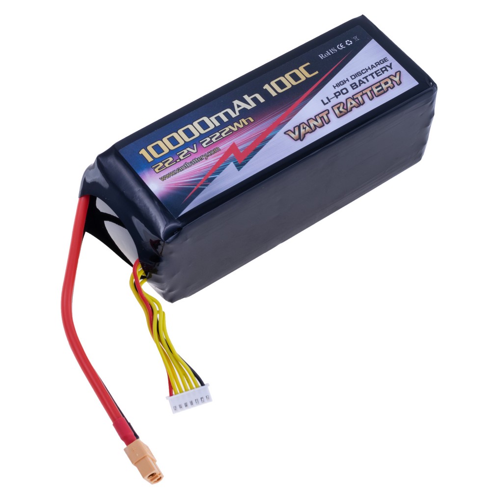 LiPo 10000 mAh, 22,2V, 61x60x162мм VANT Battery акумулятор літій-полімерний 6S1P LI-PO 100C XT60 LiPo 10000 mAh, 22,2V, 61x60x162мм VANT Battery акумулятор літій-полімерний 6S1P LI-PO 100C XT60