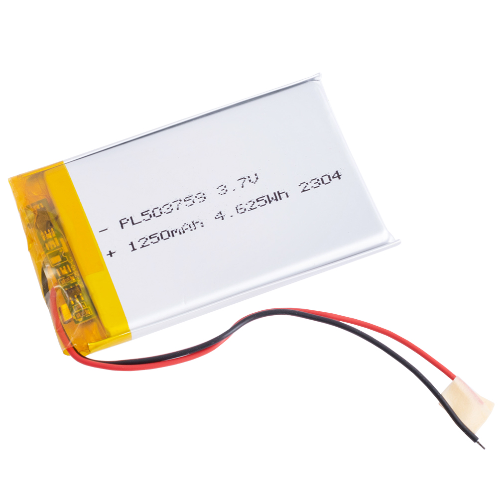 LiPo 1250 mAh, 3,7V, 5x37x59мм (LiPower) аккумулятор литий-полимерный)