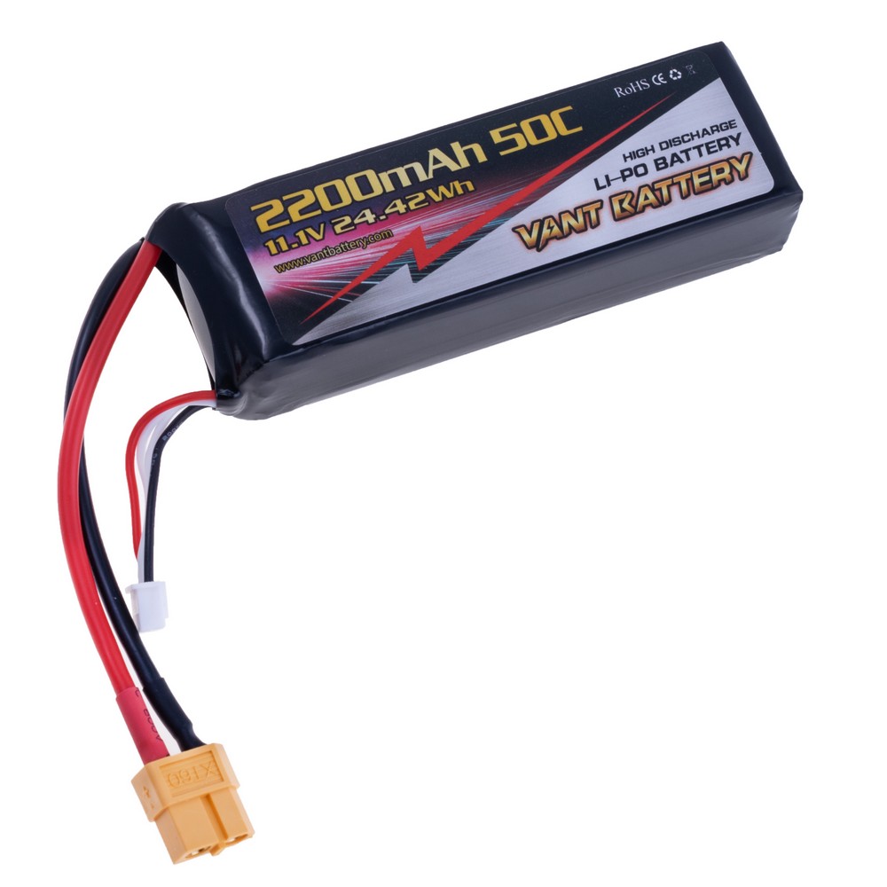LiPo 2200 mAh, 11,1V, 26x35x102мм VANT Battery акумулятор літій-полімерний 3S1P LI-PO 50C XT60 LiPo 2200 mAh, 11,1V, 26x35x102мм VANT Battery акумулятор літій-полімерний 3S1P LI-PO 50C XT60