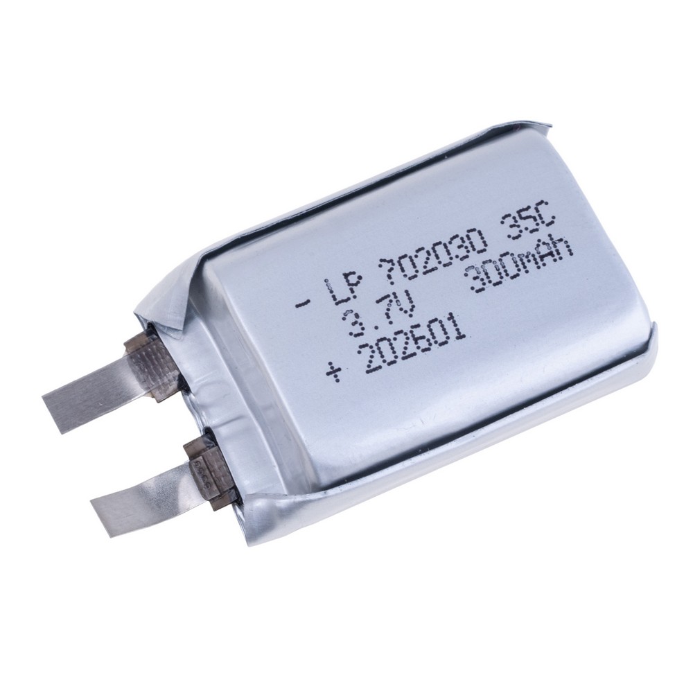 LiPo 300 mAh, 3,7V, 7x20x30мм LiPower акумулятор літій-полімерний LP702030 35C