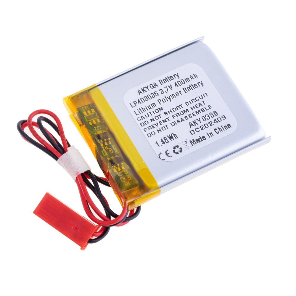 LiPo 400 mAh, 3,7V, 4x30x35мм AKYGA акумулятор літій-полімерний LP403035