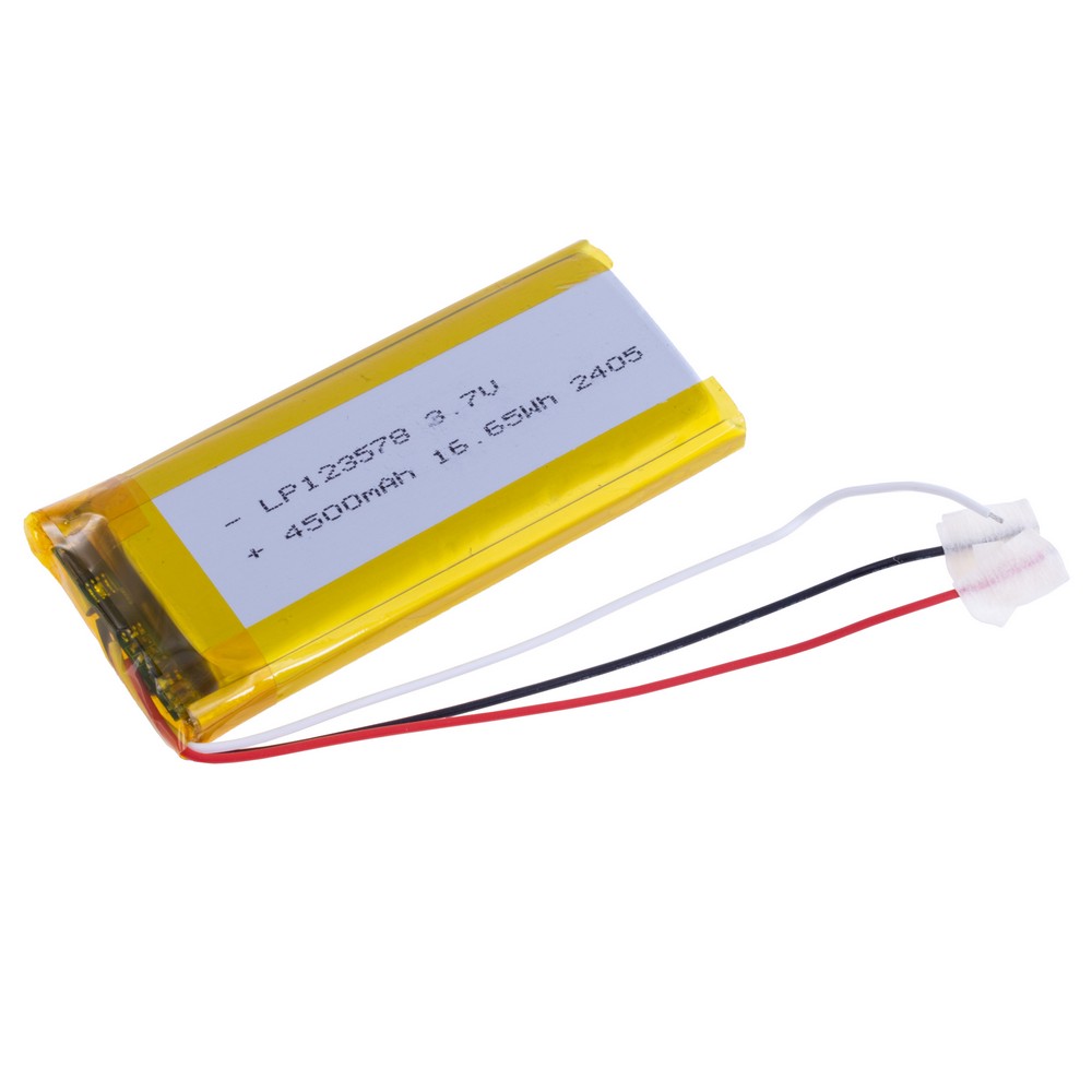 LiPo 4500 mAh, 3,7V, 12x35x78мм LiPower акумулятор літій-полімерний LP123578 LiPo 4500 mAh, 3,7V, 12x35x78мм LiPower акумулятор літій-полімерний LP123578