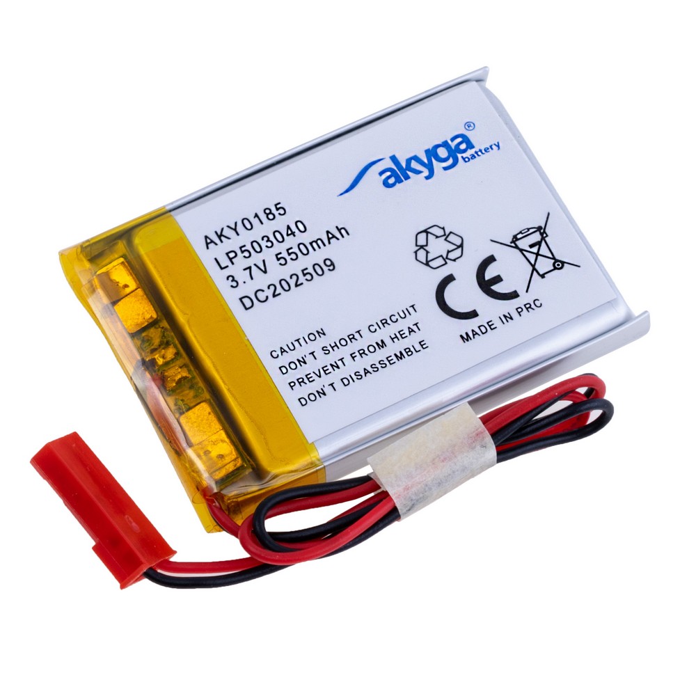LiPo 550 mAh, 3,7V, 5x30x40мм акумулятор літій-полімерний AKY-LP503040