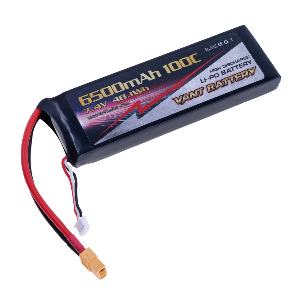LiPo 6500 mAh, 7,4V, 19x48x152мм VANT Battery акумулятор літій-полімерний 2S1P LI-PO 100С XT60 LiPo 6500 mAh, 7,4V, 19x48x152мм VANT Battery акумулятор літій-полімерний 2S1P LI-PO 100С XT60