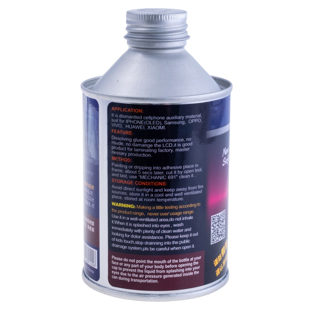 Смывка остатков клея (LOCA/OCA/PVA) с дисплеев, RX08 (Mechanic) 300ml