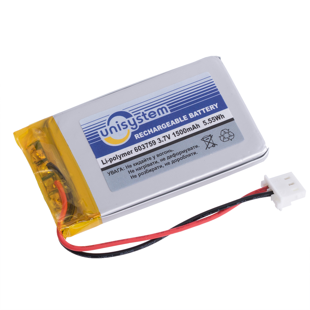 LiPo 1500 mAh, 3,7V, 6x37x59мм (аккумулятор литий-полимерный)