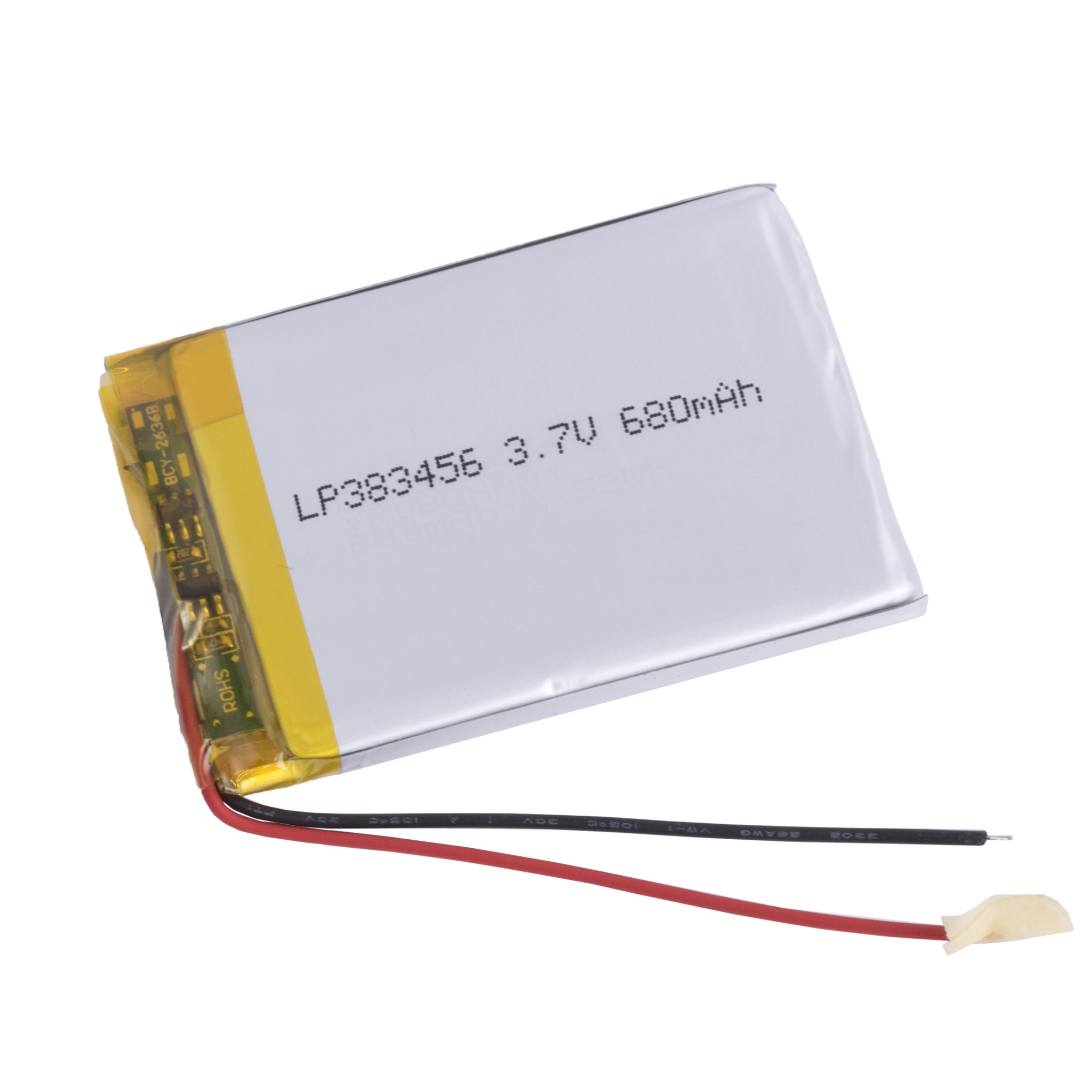 LiPo 680 mAh, 3,7V, 3,8x34x51мм (LiPower) аккумулятор литий-полимерный)