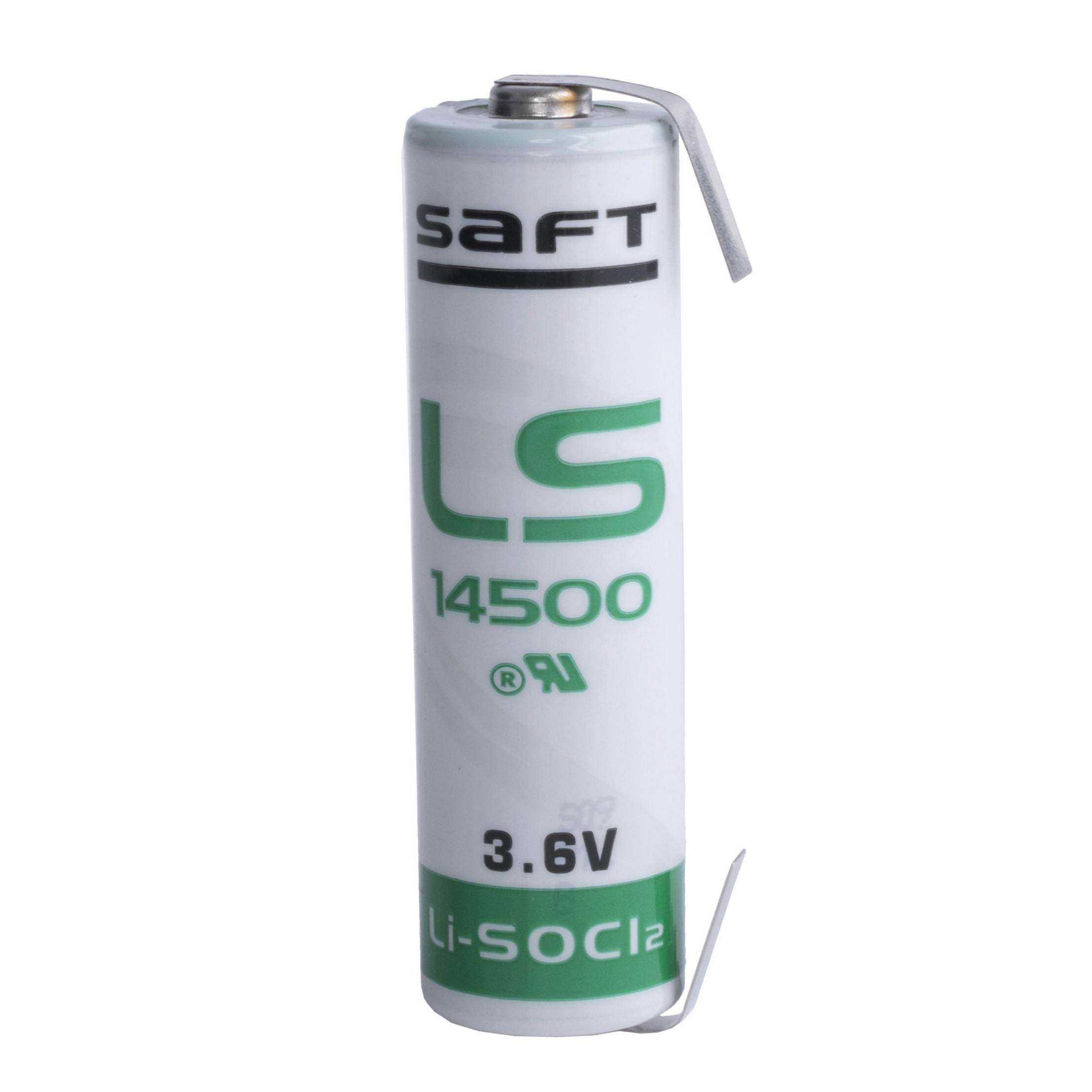 SAFT Lithium Batterie AA LS 14500 CNR mit Lotfahnen U-Formig 3,6V 2,6Ah Lithium-Thionylchlorid SAFT Lithium Batterie AA LS 14500 CNR mit Lotfahnen U-Formig 3,6V 2,6Ah Lithium-Thionylchlorid