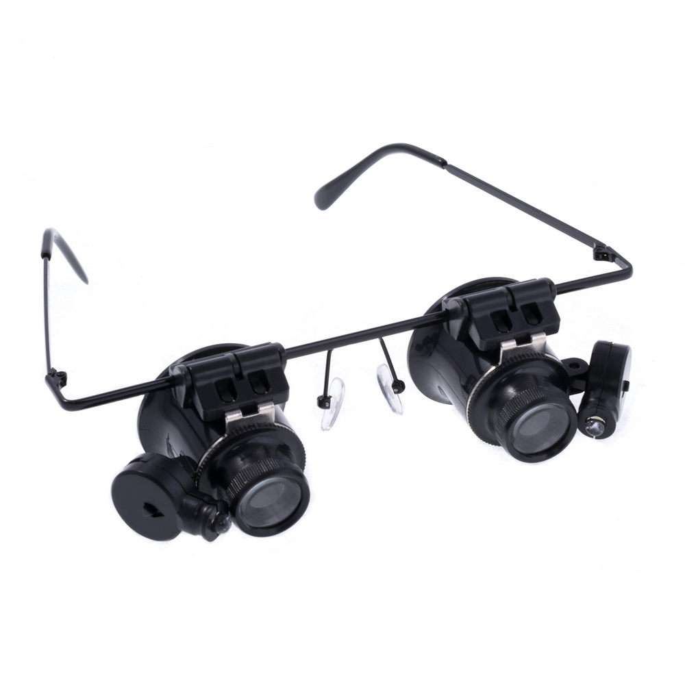 Лупа-очки ювелирные 20X увеличение с LED подстветкой Magnifier 9892A-II