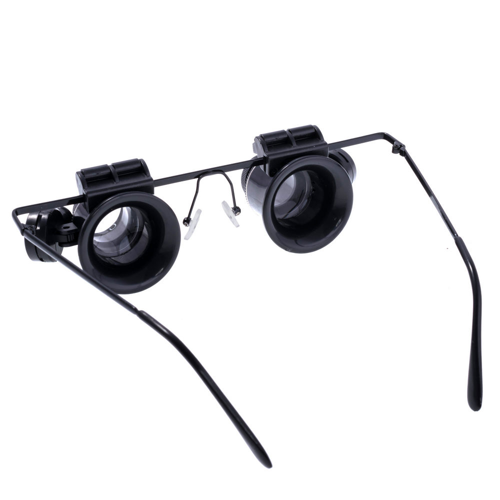 Лупа-очки ювелирные 20X увеличение с LED подстветкой Magnifier 9892A-II