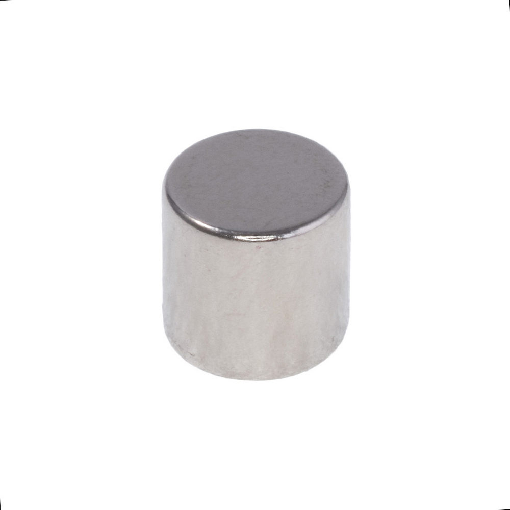 Магнит NdFeB, диск/цилиндр D8 x 8 mm (N38), Ni+Cu+Ni (никель)