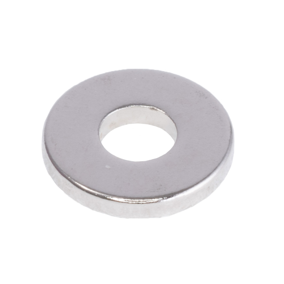 Magnet NdFeB, Ring OD10 x ID4 x 1.5mm (N38), Ni+Cu+Ni (Nickel)