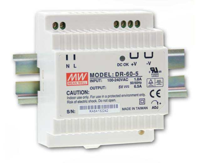 Hutschienen Netzteil 32.5W 5V 6.5A MeanWell DR-60-5