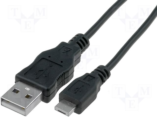 Kabel USBA-plug - USBmicro - plug Lange 1m, schwarz (KPO3874-1)