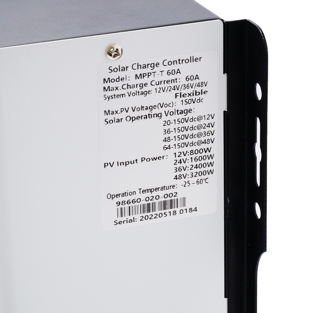 Контроллер заряда солнечных панелей MPPT 60А 12В/24В/48В (MPPT-T 60A)