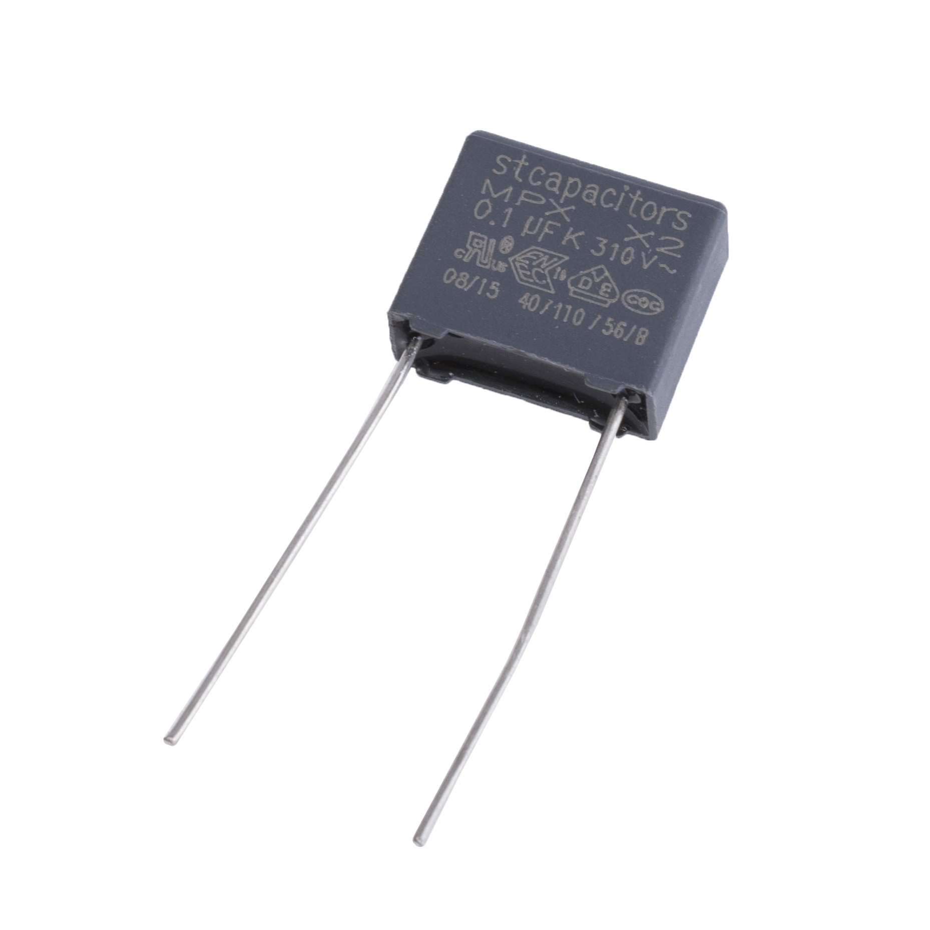 MPX(class X2) 100nF 310VAC K(+/-10%), P=10mm, 5x11x13mm, L=22mm (X2104K31L10(C2-1) -Stcapasitor) (конденсатор пленочный) MPX(class X2) 100nF 310VAC K(+/-10%), P=10mm, 5x11x13mm, L=22mm (X2104K31L10(C2-1) -Stcapasitor) (конденсатор пленочный)