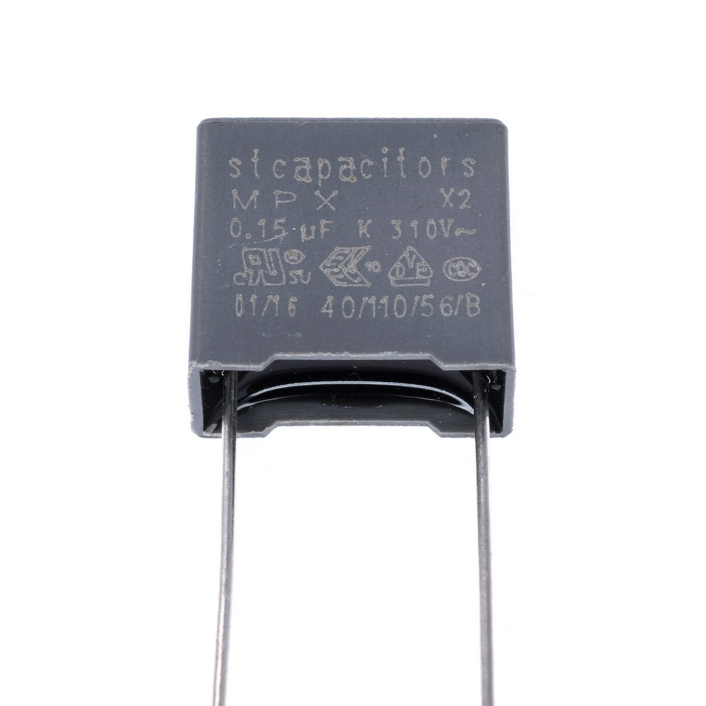 MPX(class X2) 150nF 310VAC K(+/-10%), P=10mm, 6x12x13mm (X2154K31L10(C3)-Stcapasitor) (конденсатор пленочный) MPX(class X2) 150nF 310VAC K(+/-10%), P=10mm, 6x12x13mm (X2154K31L10(C3)-Stcapasitor) (конденсатор пленочный)