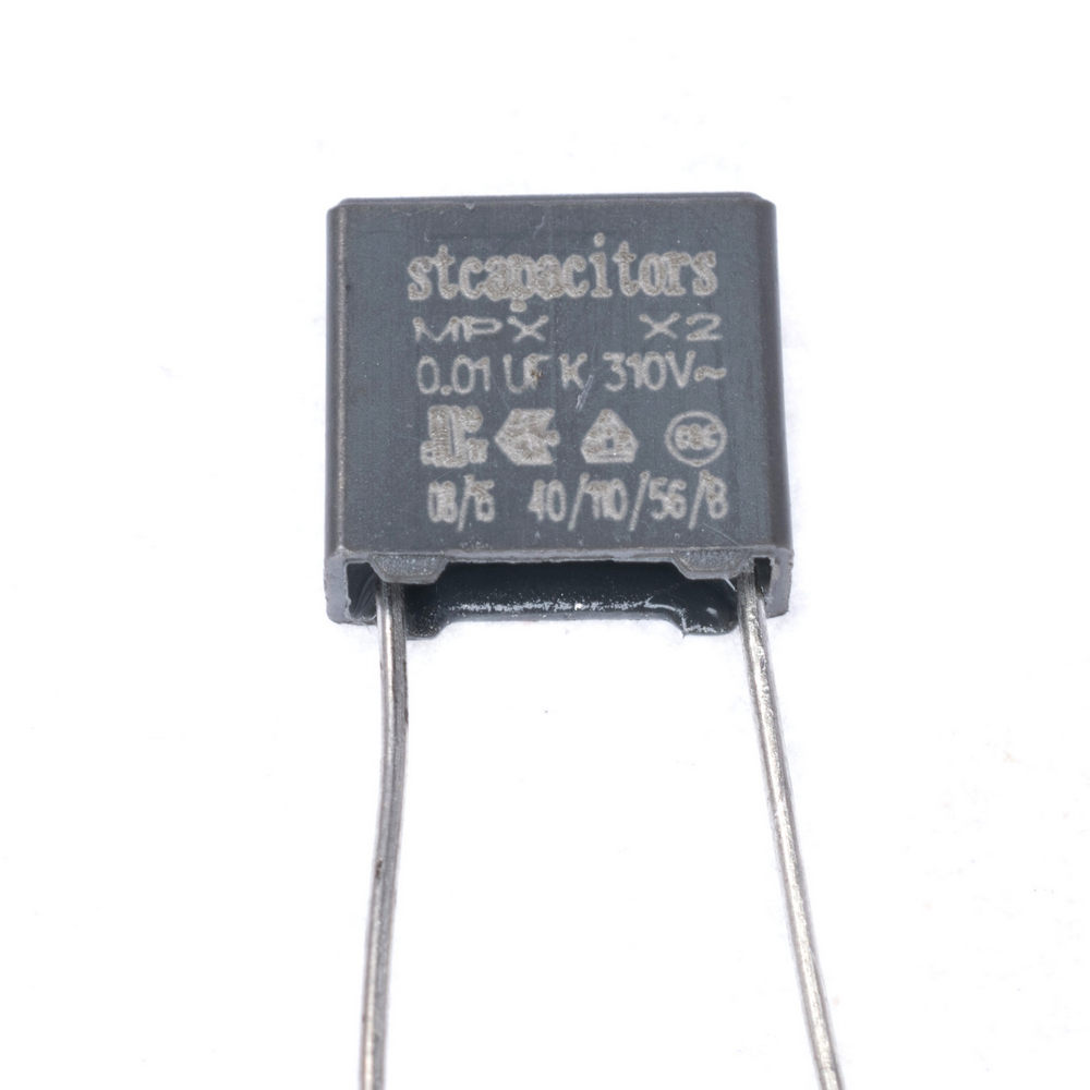 MPX(class X2) 10nF 310VAC K(+/-10%), P=7,5mm, 4x9x10mm (X2103K31L7(B3)-Stcapasitor) (конденсатор пленочный)