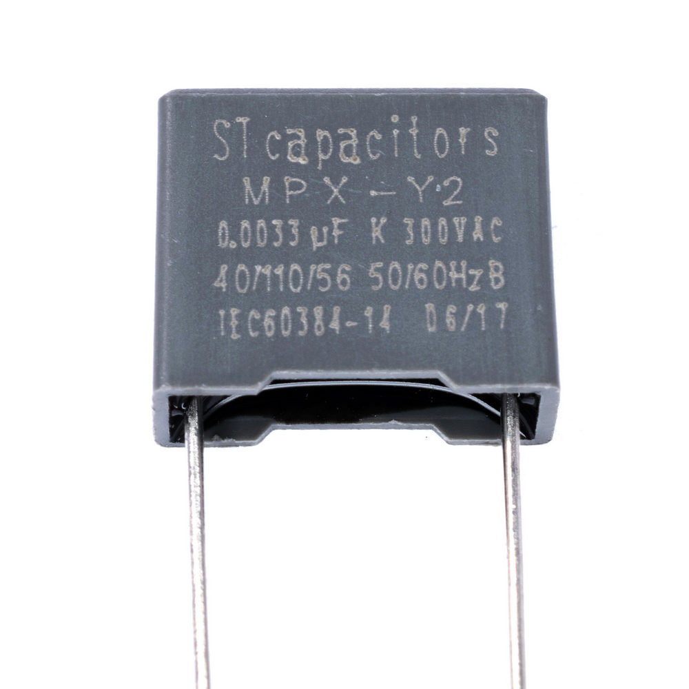 MPX(class Y2) 3,3nF 300VAC K(+/-10%), P=10mm, 5x11x13mm (Y2332K3DL10(C2-1) -Stcapasitor) (конденсатор пленочный)